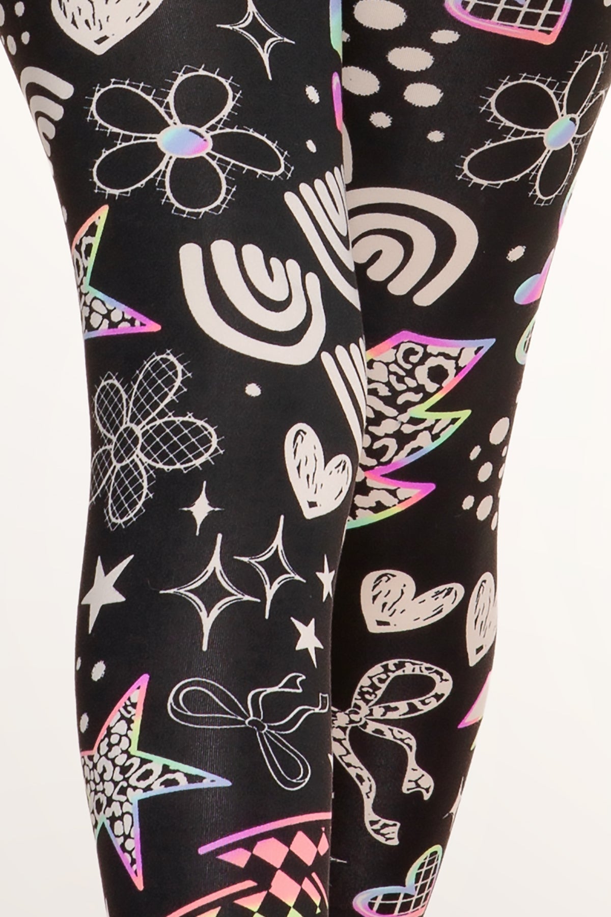 Simply Soft Long Legging. - Black Rainbow Sketch Icons - NEW!