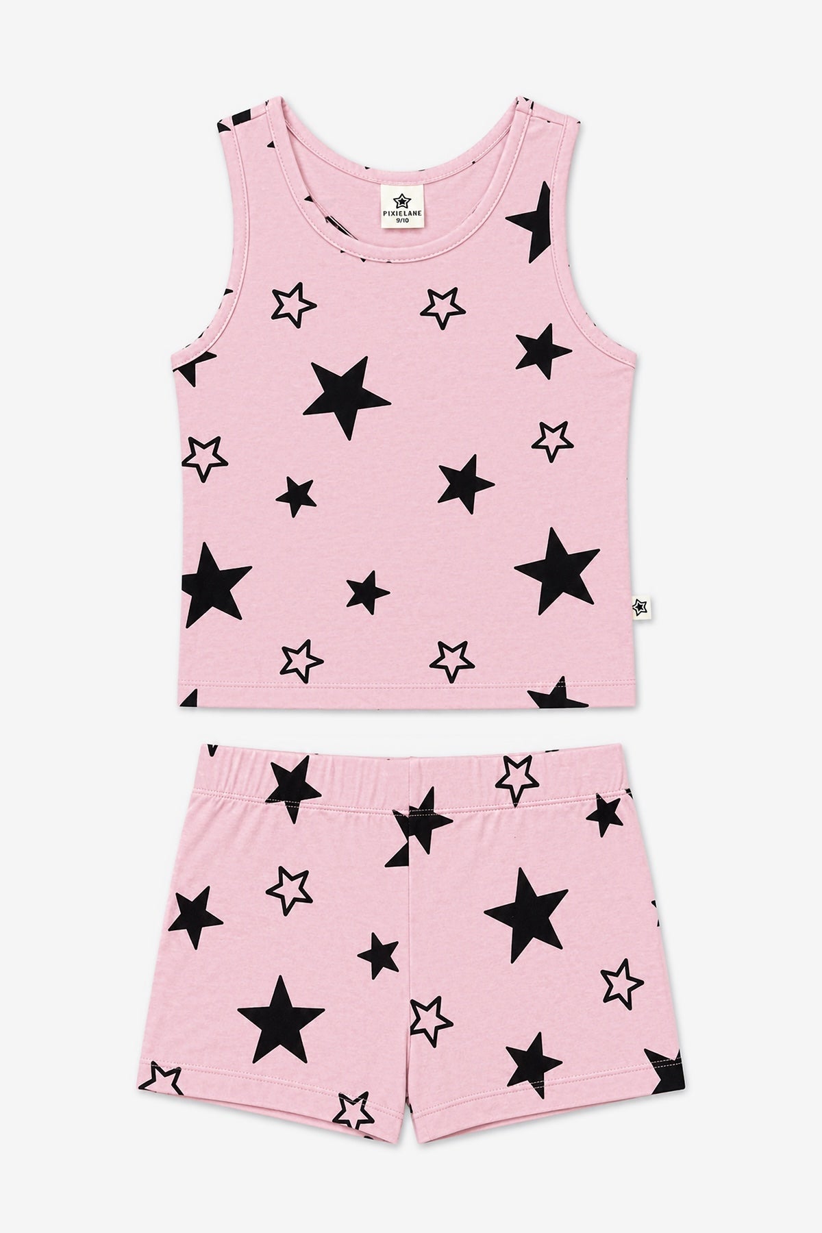 Simply Soft Luxe Cropped Racerback Tank & Tumble Short - Blush Black Stars - NEW!