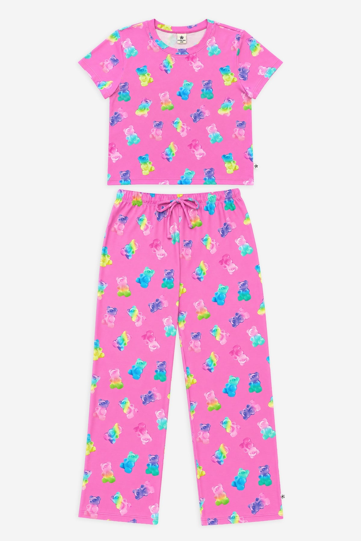 Simply Soft Easy Tee & Karate Pant - Neon Hot Pink Rainbow Gummy Bear - NEW!