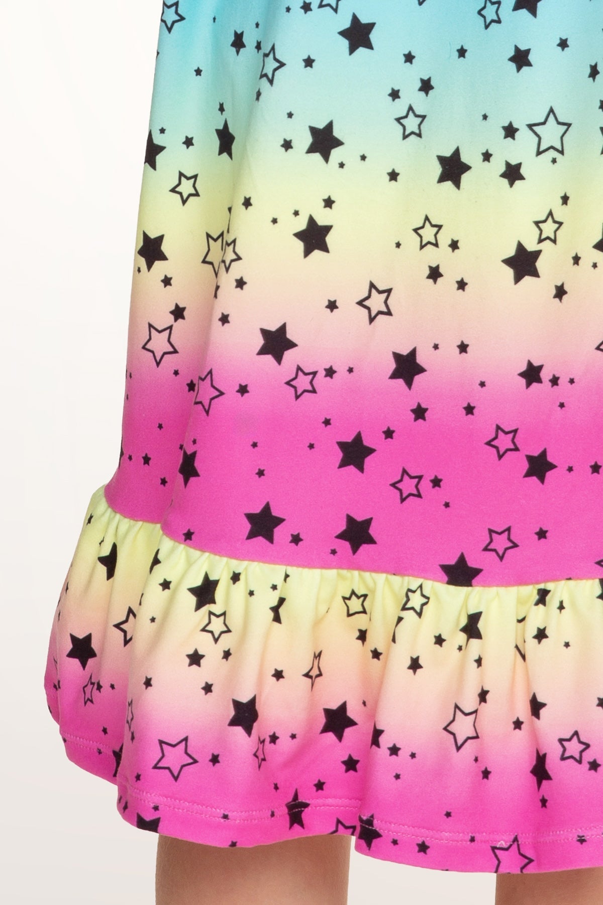 Simply Soft Long Sleeve Ruffle Lounge Dress - Neon Hot Pink Rainbow Gummy Bear - NEW!