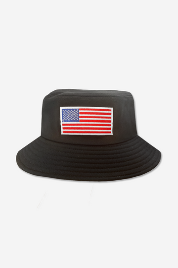 Adult Bucket Hat - Black American Flag