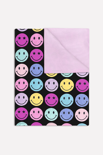 Blanket - Black Multi Smileys