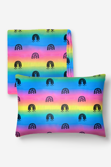 Blanket & Pillowcase Bundle - Ombre Rainbow