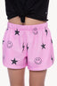 French Terry Dolphin Short - Candy Pink Star Smiley Bolts