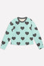 French Terry Easy Crew Sweatshirt - Ice Mint Charcoal Hearts