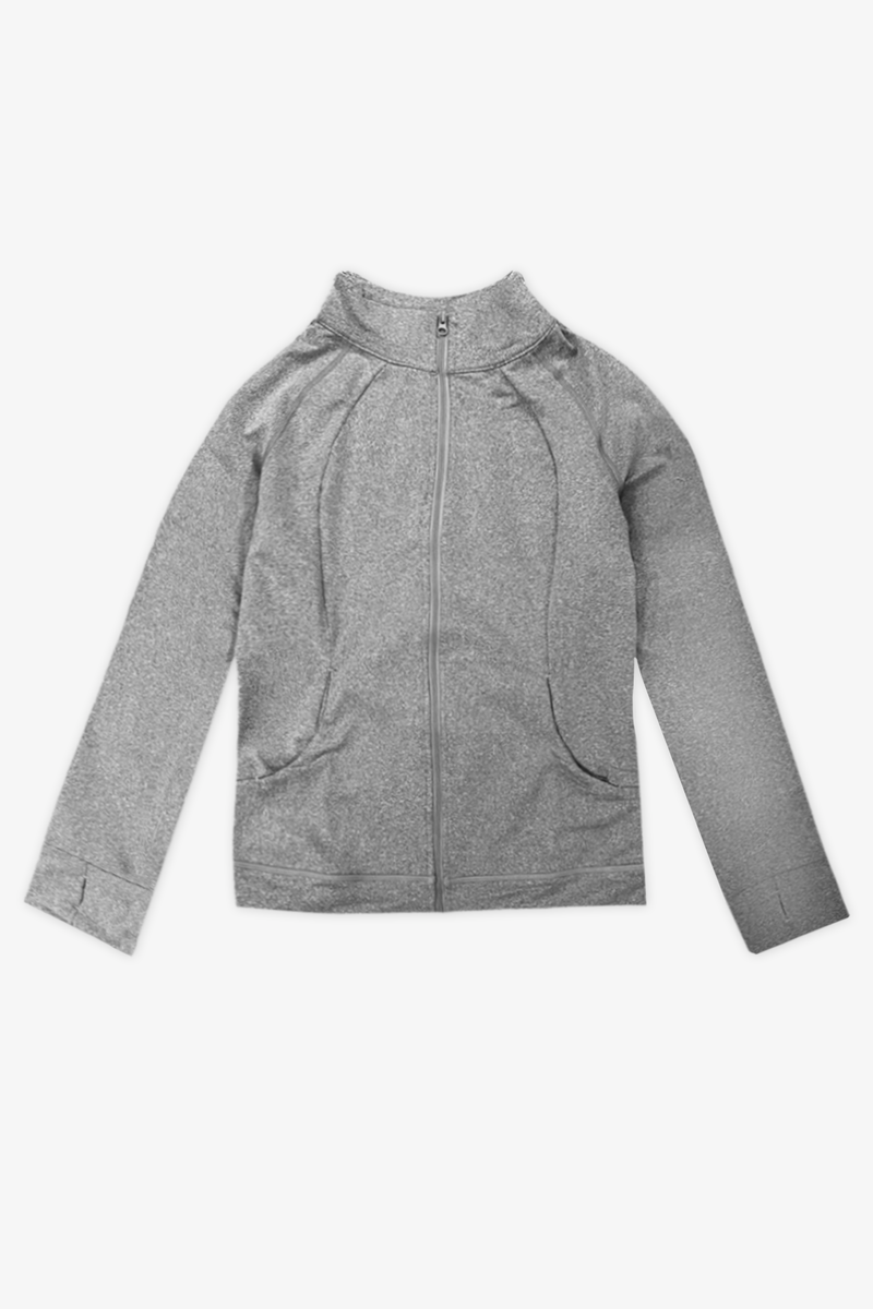 Fitted Track Jacket - Heather Grey
