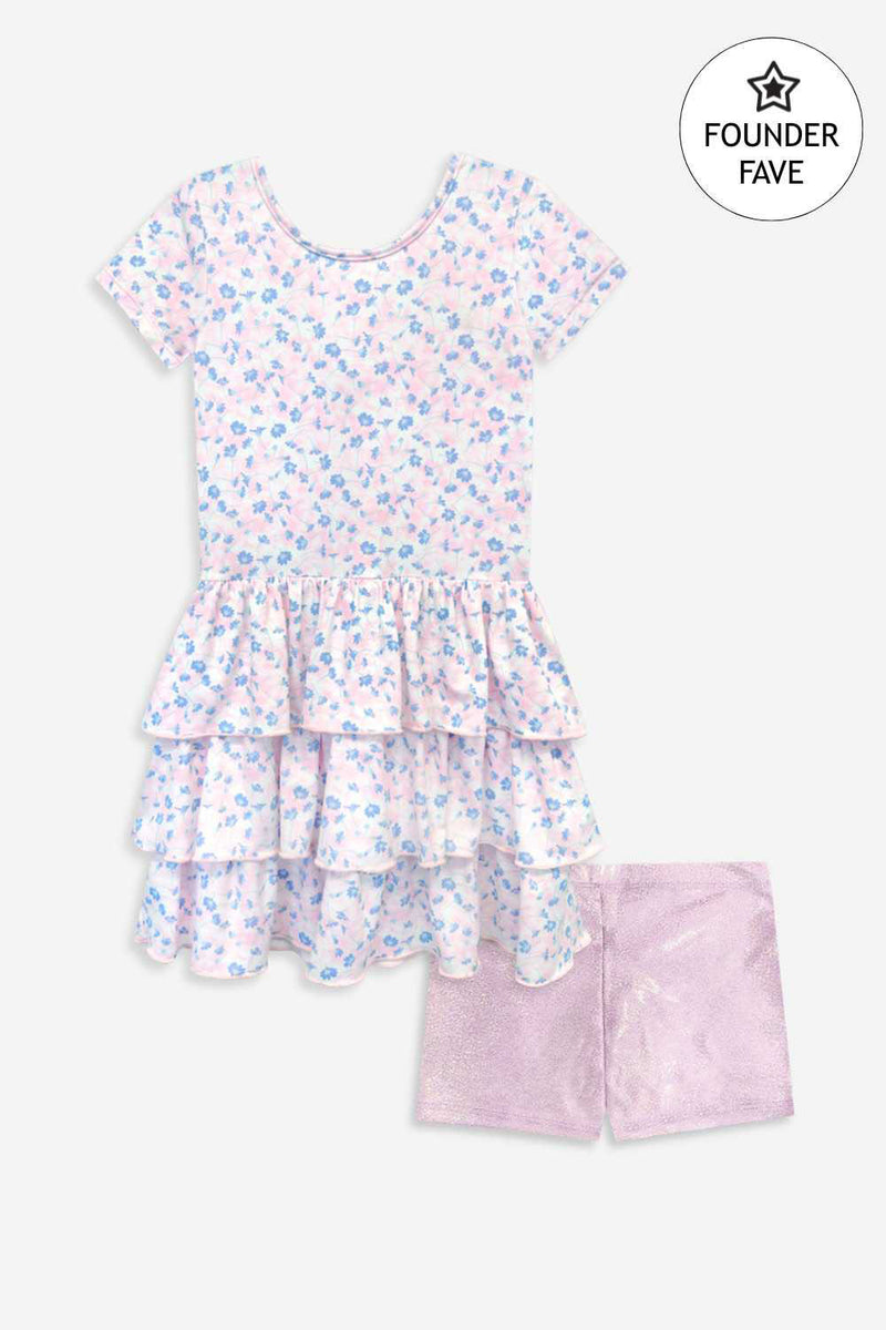 Founder Faves - 2 Pack Ruffles & Tumble - Tie-Dye Floral Pink Sparkle - NEW!