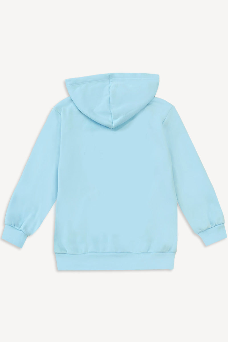 French Terry Heavyweight Long Sleeve Hoodie – Ice Blue