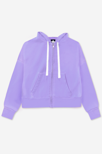 French Terry Luxe Drop Shoulder Zip Hoodie Lavender PixieLane