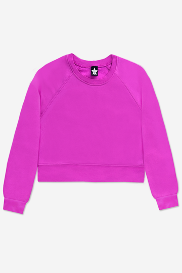 French Terry Luxe Skimmer Crew Sweatshirt - Neon Magenta