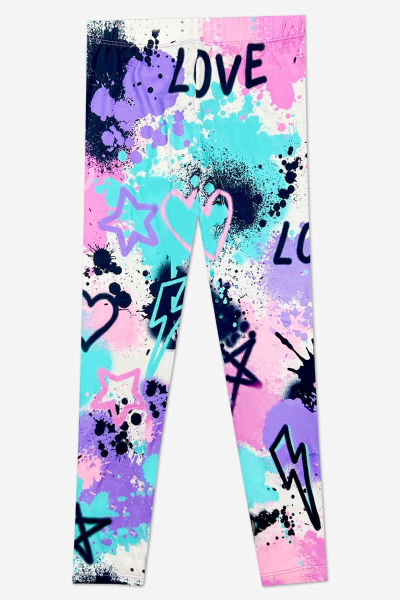 Simply Soft Long Legging - Purple Pink Graffiti