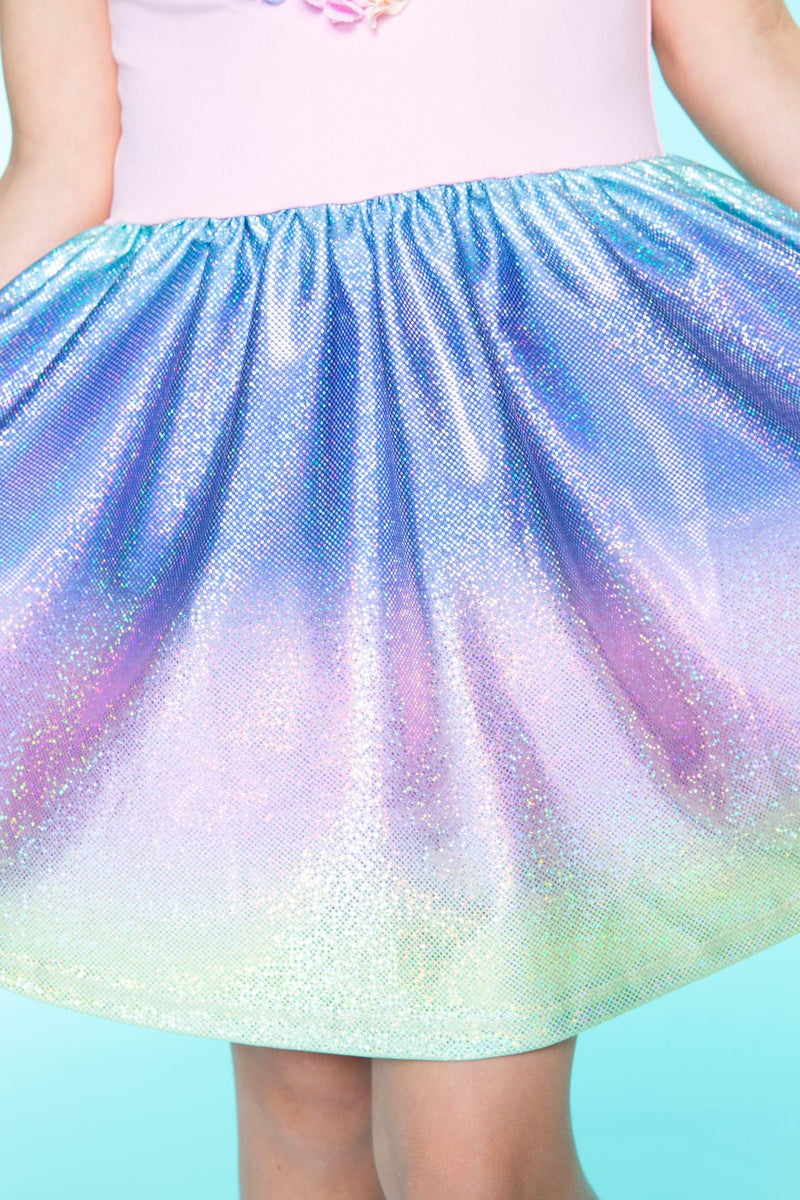 Glitter Short Sleeve Be Happy Dress
