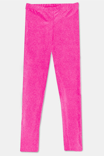 Glitter Foil Long Legging - Pixie Pink Glitter