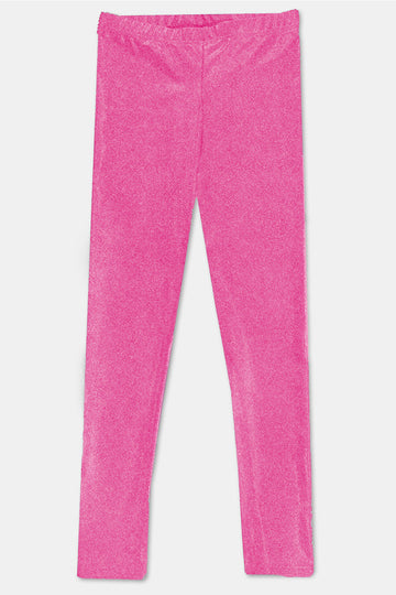 Glitter Foil Long Legging - Neon Pink