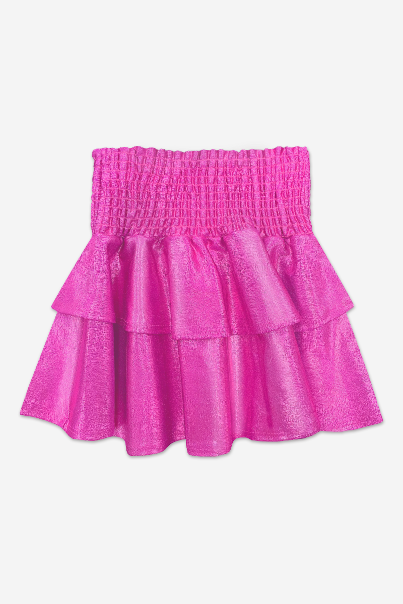 Smocked Skirt - Bubblegum Pink Glitter