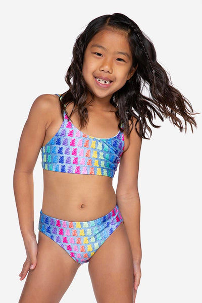 High Shine Plus Two Piece Swimsuit Rainbow Gummy Bears