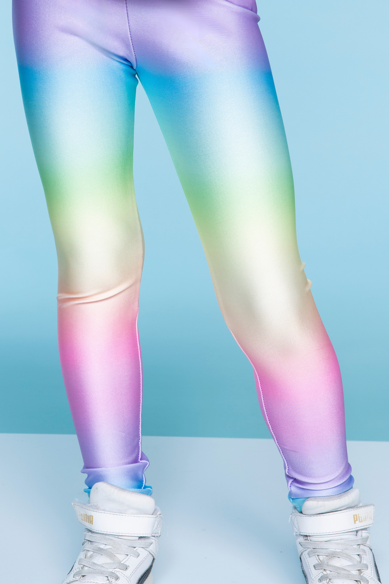 High Shine Long Legging - Rainbow Pastel Ombre