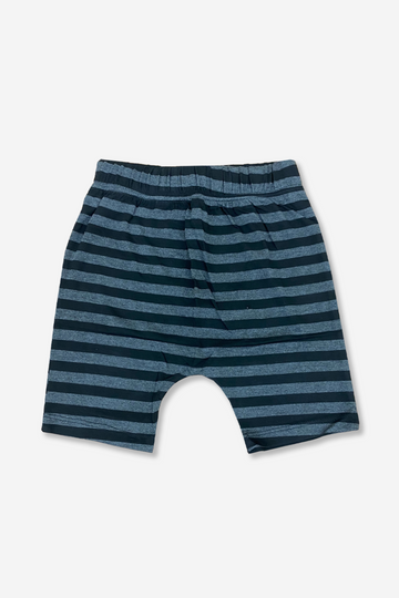 Harem Shorts - Black Grey Stripes