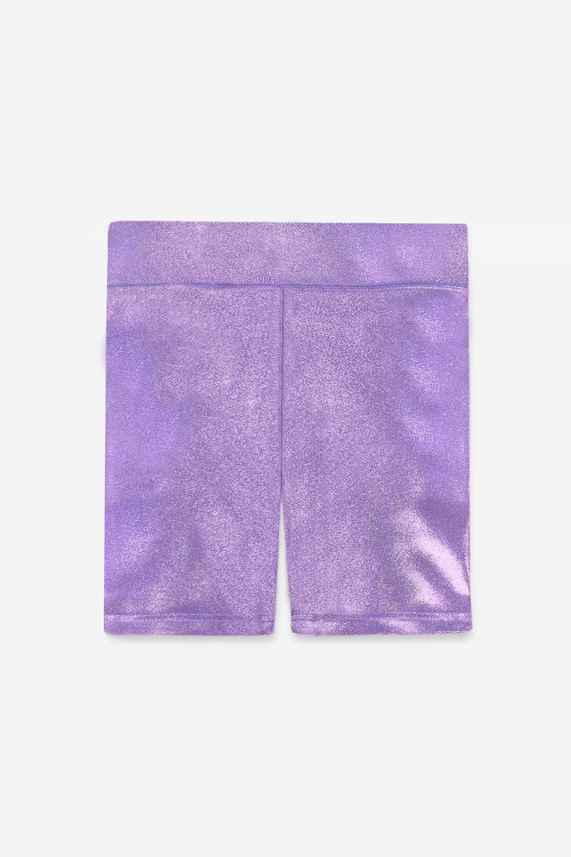 Glitter Biker Short - Lilac Pink