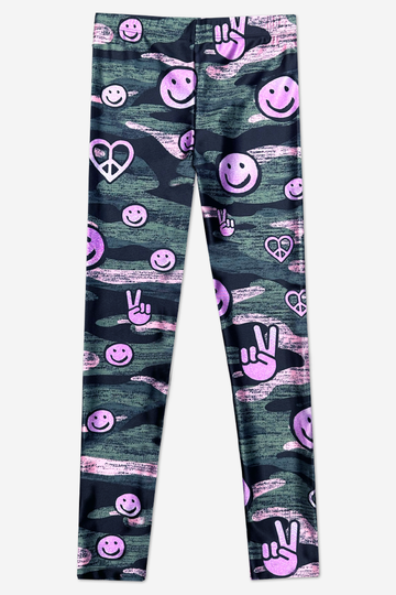 High Shine Long Legging - Camo Pink Peace