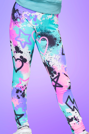 Simply Soft Long Legging - Purple Pink Graffiti - Purple Pink Graffiti