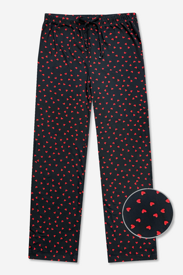 Simply Soft Karate Pant - Black Red Hearts