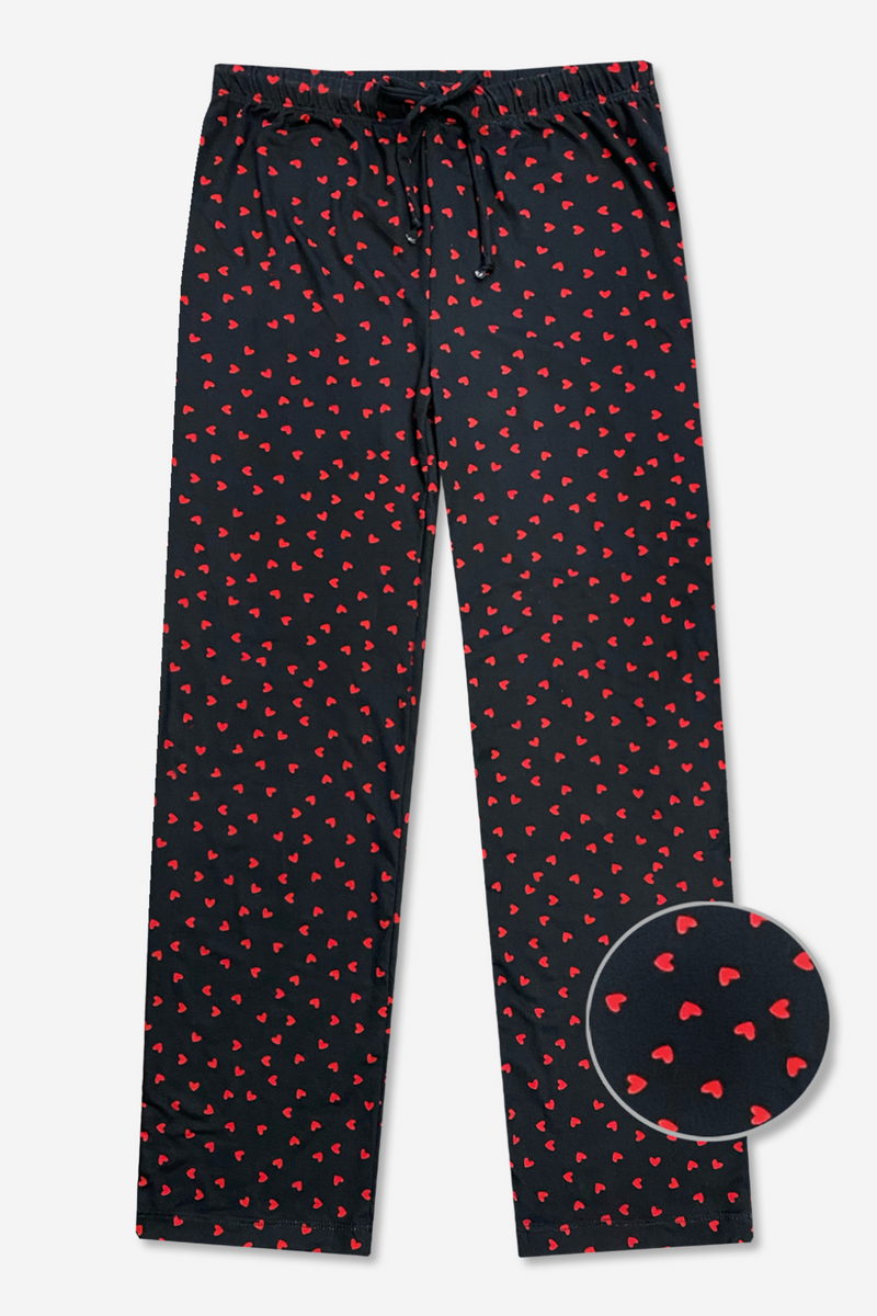 Simply Soft Karate Pant - Black Red Hearts