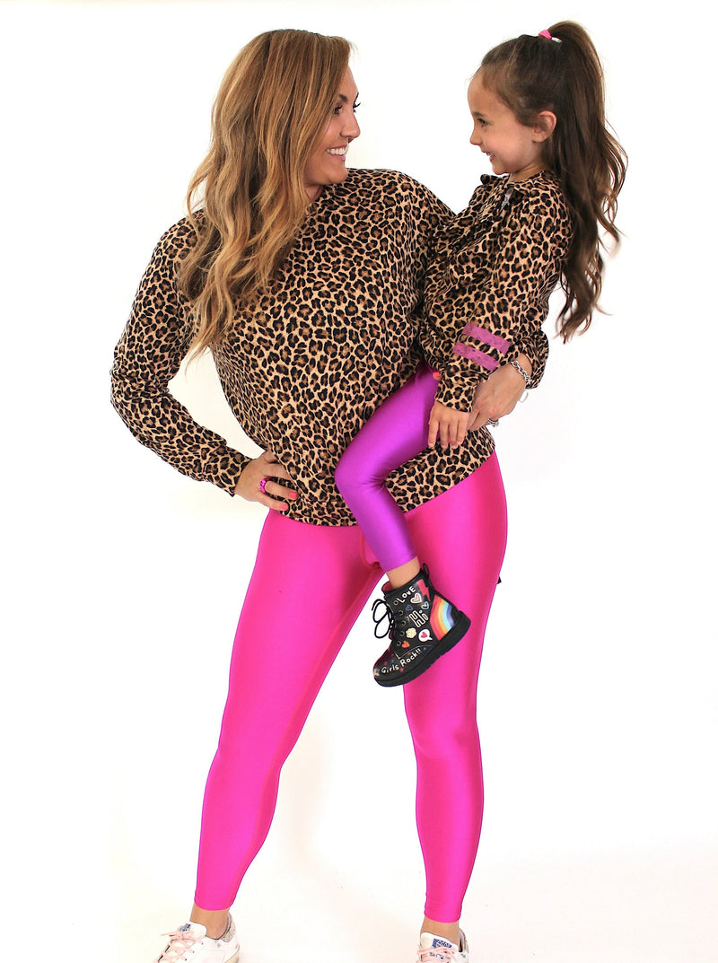 Women's High Shine Long Legging - Neon Pink