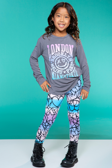 Simply Soft Long Legging - Pink Denim Ombre Elements