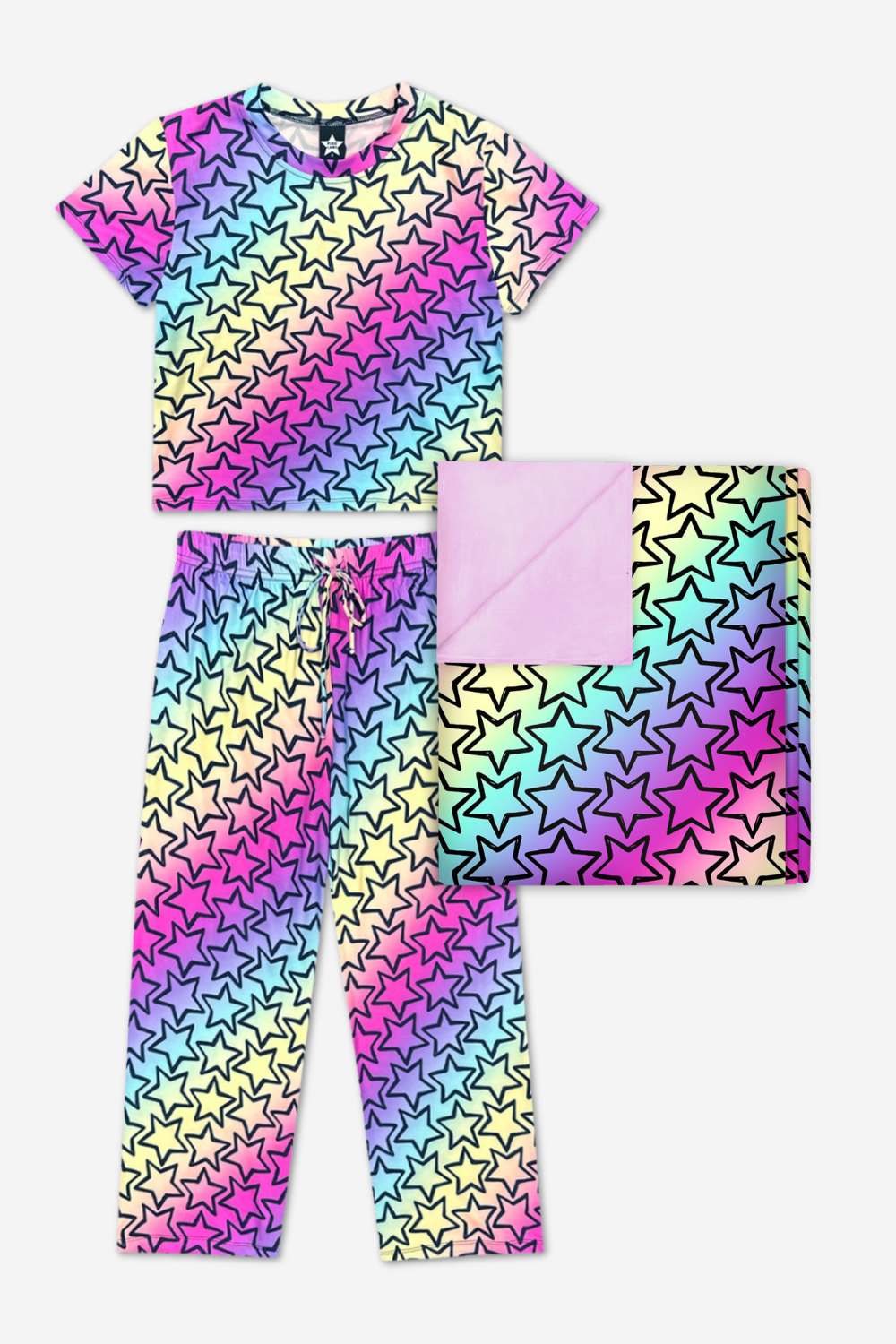 Pack Simply Soft S/S Wide Leg Lounge Set & Blanket