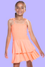 Simply Soft Smocked Ruffle Skirt Dress - Neon Melon