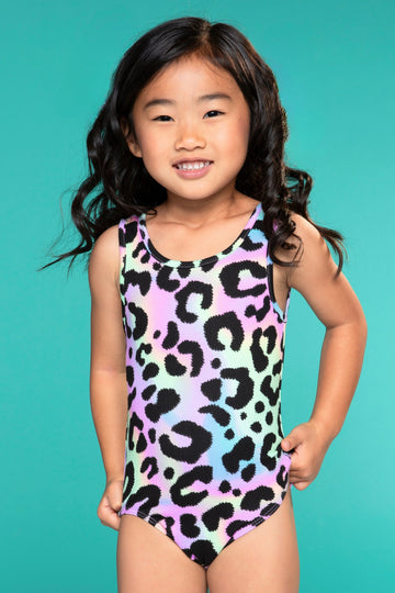 Simply Soft Tank Leotard - Neon Sherbet Black Leopard