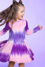 Simply Soft Long Sleeve Twirl Dress - Pink Purple Tie Dye