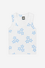 Ribbed Modal Cropped Racerback Tank - White Blue Stars PRE-ORDER SHIPPING STARTS 6/24