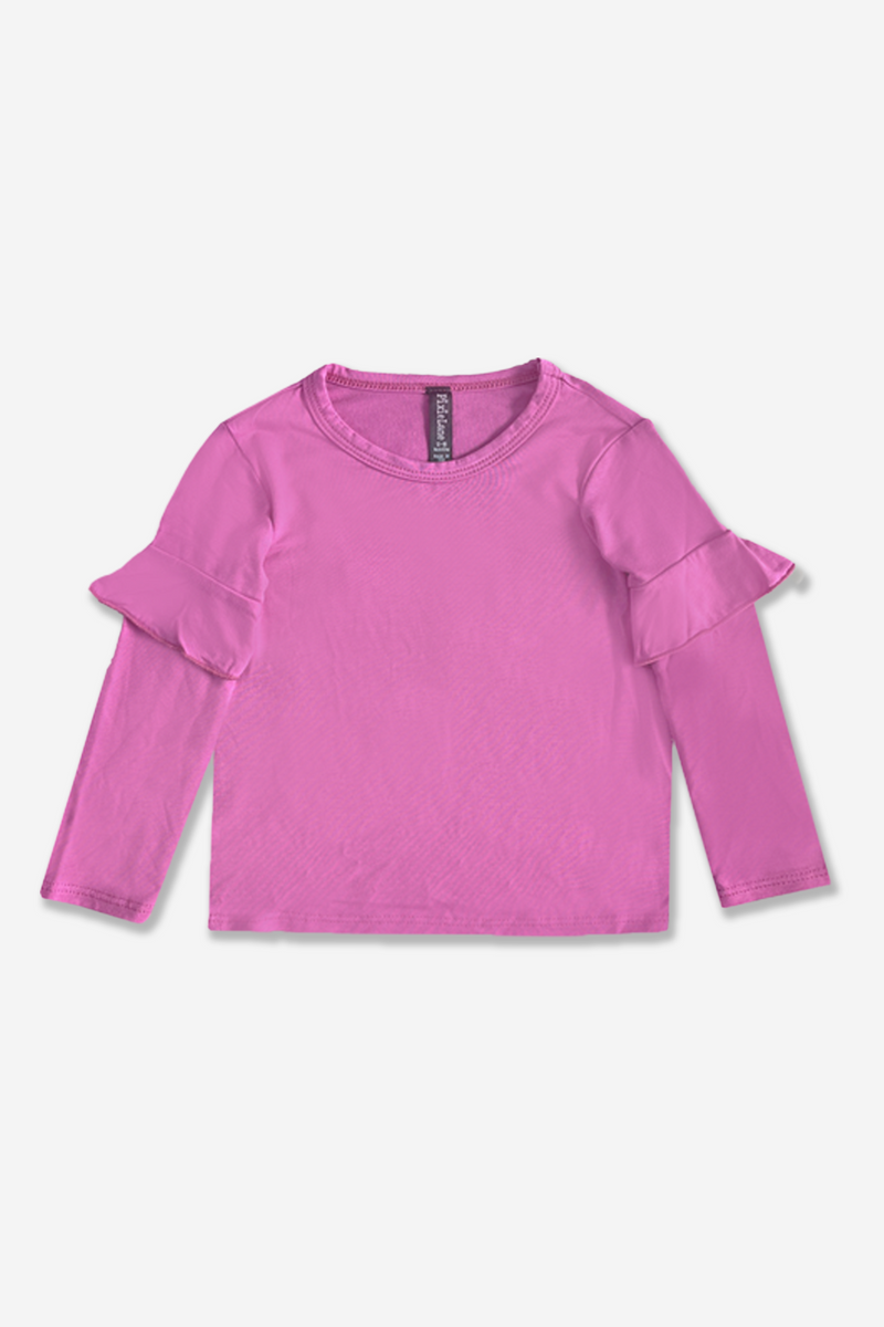 Ruffle Sleeve Top - Fuschia Pink