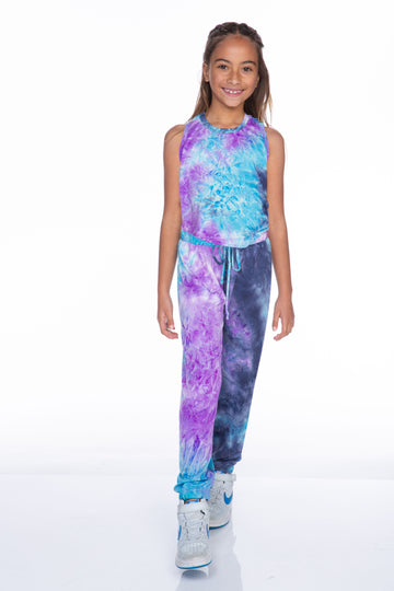 Simply Soft Easy Jogger - Purple Turquoise Tie Dye