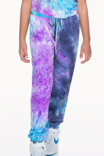Simply Soft Easy Jogger - Purple Turquoise Tie Dye