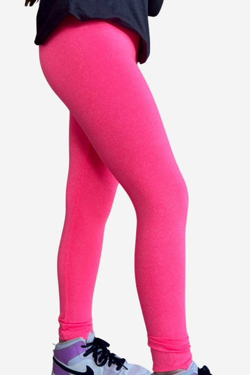 Full-Length Girls Leggings in Deep Pink