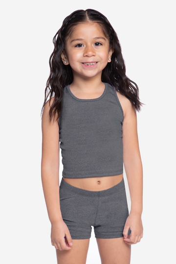 Simply Soft Luxe Cropped Racerback Tank & Tumble Short - Steel
