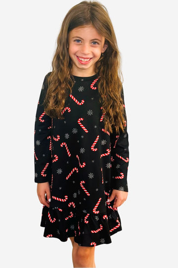 Simply Soft Long Sleeve Ruffle Nightgown - Candycane