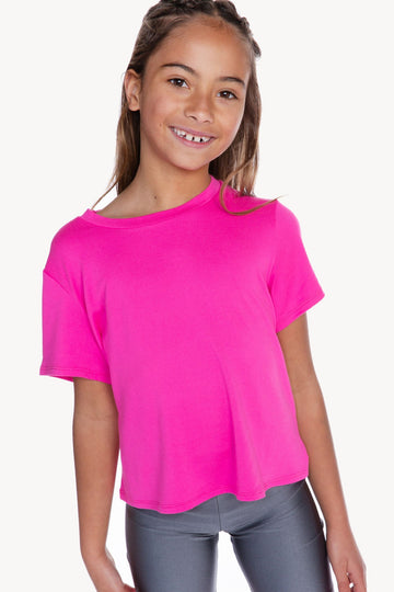 Simply Soft Short Sleeve Easy Tee - Neon Hot Pink