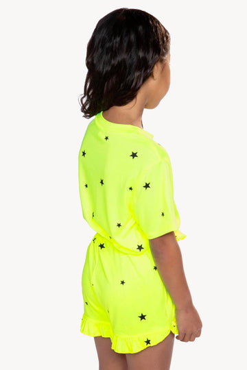 Simply Soft Short Sleeve Easy Tee - Neon Lemon Lime Stars
