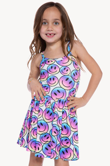 Simply Soft Strappy Be Happy Dress - Ombré Smiley