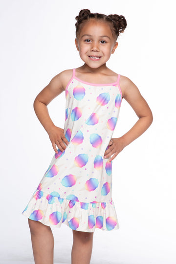 Simply Soft Strappy Ruffle Nightgown - Vanilla Bean Cotton Candy