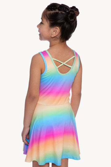 Simply Soft Tank Skater Dress - Rainbow Ombré