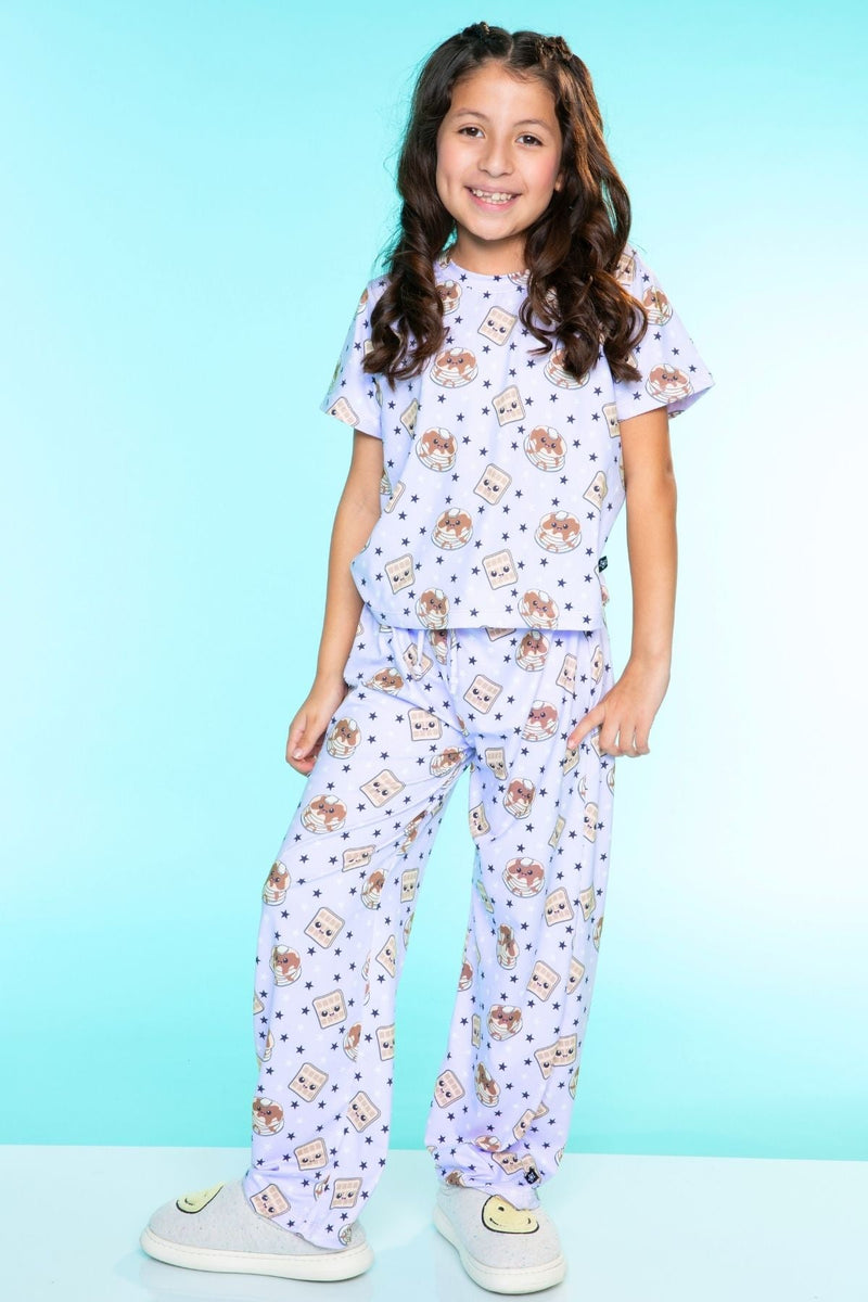 Simply Soft Easy Tee & Karate Pant - Purple Pancake Waffle - Image 2