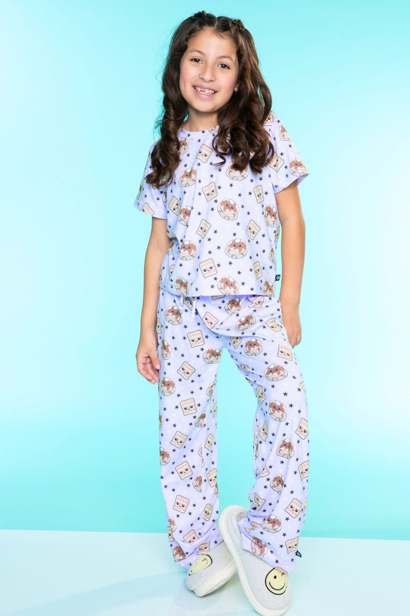 Simply Soft Easy Tee & Karate Pant - Purple Pancake Waffle - Image 3