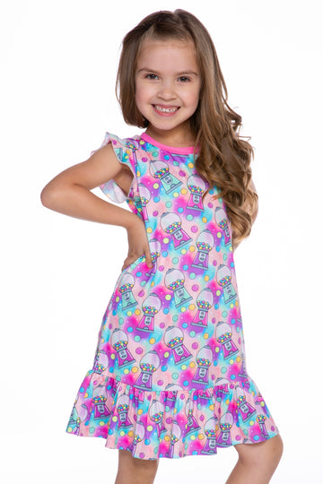 Simply Soft Flutter Sleeve Nightgown - Rainbow Gumball