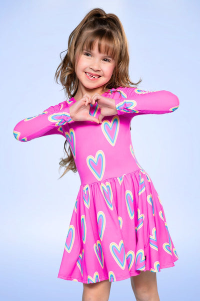 Simply Soft Long Sleeve Be Happy Dress | PixieLane