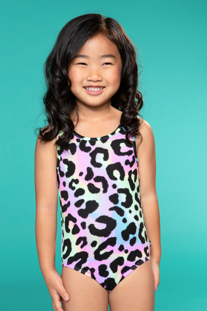 Simply Soft Tank Leotard - Neon Sherbet Black Leopard